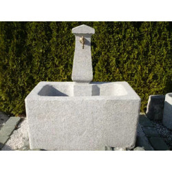 Natursteinbrunnen Granit silber